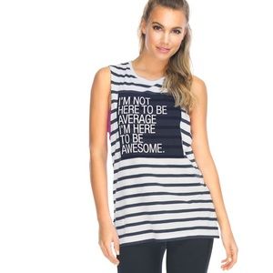 Uniquely Lorna Jane Navy/White Stripe Tank